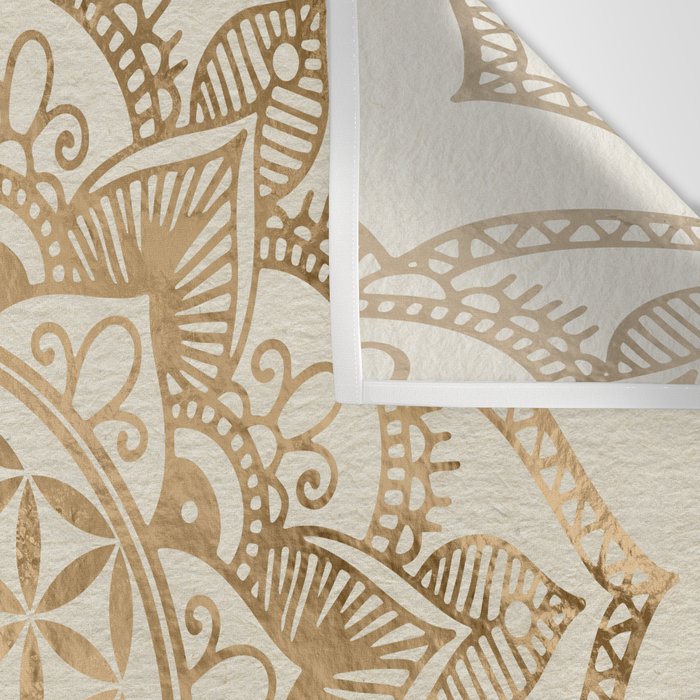 Flower of Life in Lotus - pastel golds and canvas Wall Tapestry Gallery Image 3