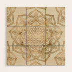 Flower of Life in Lotus - pastel golds and canvas Wood Wall Art Gallery Image 1