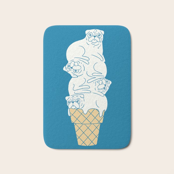 Pug Ice Cream Bath Mat Gallery Image 1