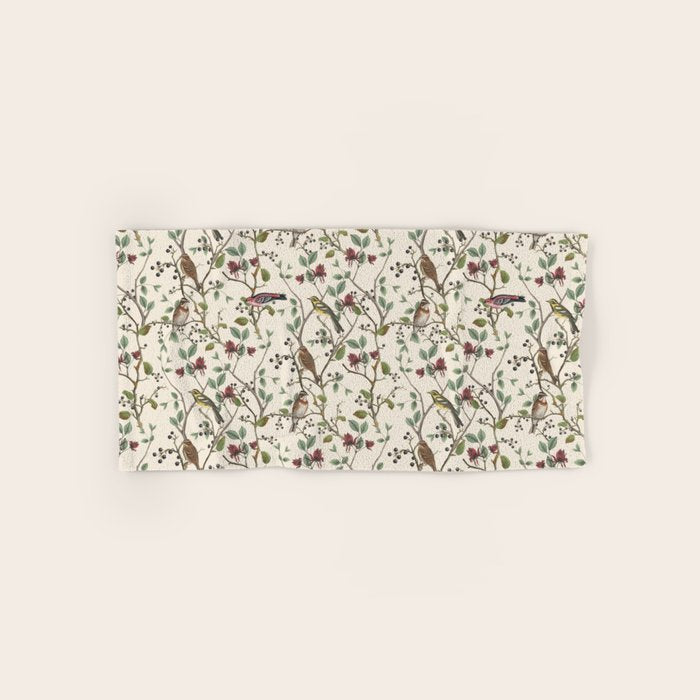 Nordic Birds Autumn Whispers Woodland Pattern Bath Towel Gallery Image 1