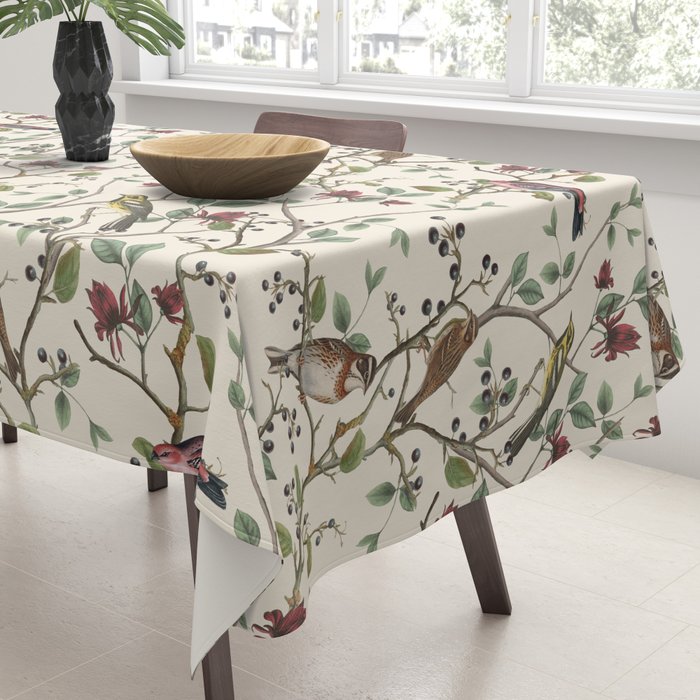 Nordic Birds Autumn Whispers Woodland Pattern Tablecloth Gallery Image 3