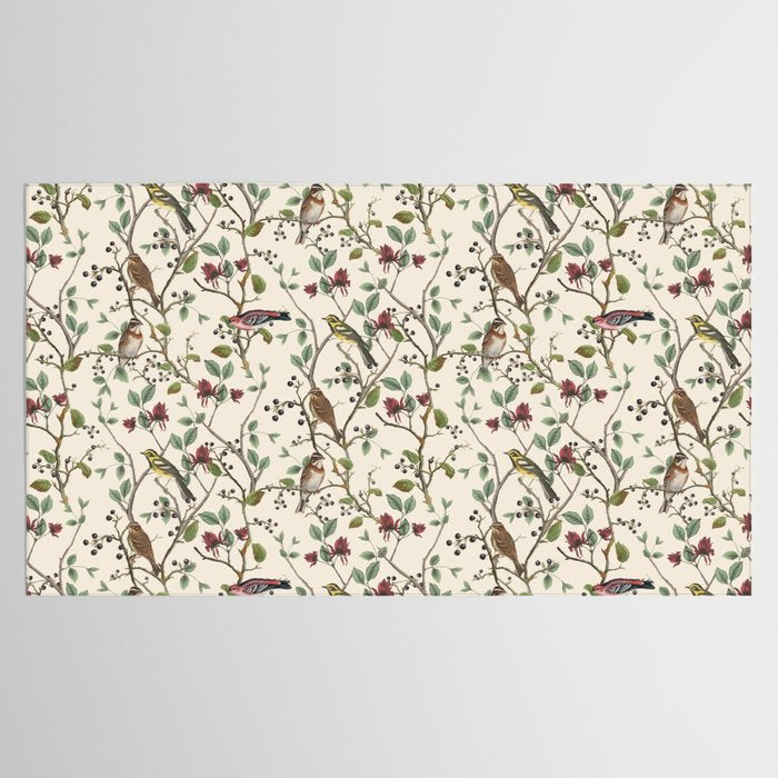 Nordic Birds Autumn Whispers Woodland Pattern Tablecloth Gallery Image 2