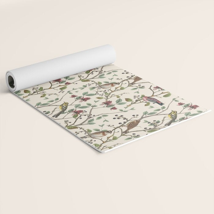 Nordic Birds Autumn Whispers Woodland Pattern Yoga Mat Gallery Image 2