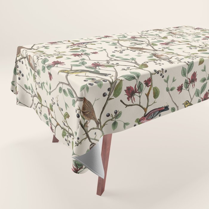Nordic Birds Autumn Whispers Woodland Pattern Tablecloth Gallery Image 1