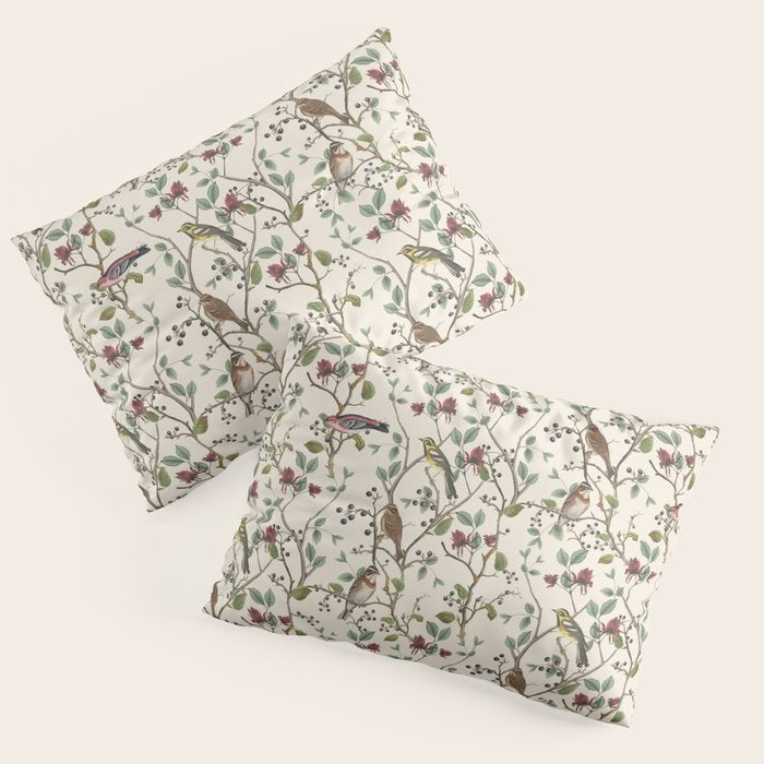Nordic Birds Autumn Whispers Woodland Pattern Pillow Sham Gallery Image 3