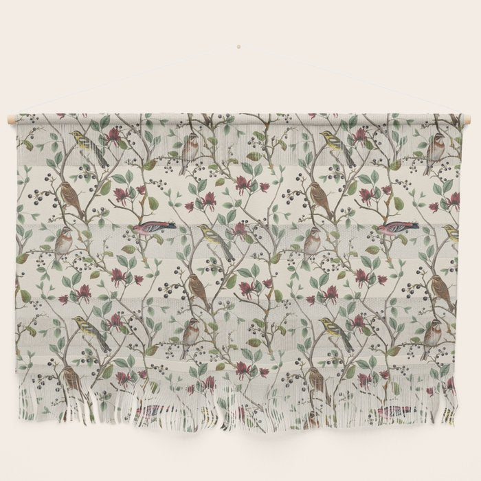 Nordic Birds Autumn Whispers Woodland Pattern Wall Hanging Gallery Image 1