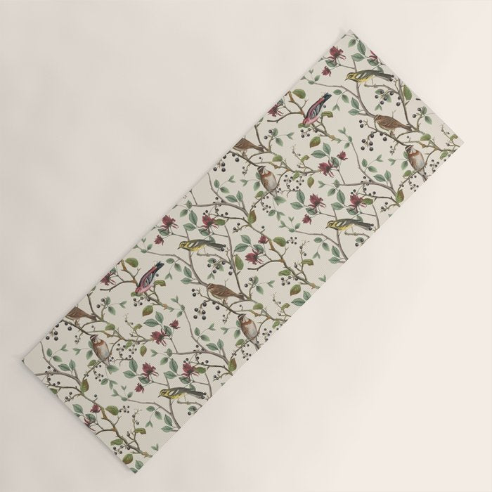 Nordic Birds Autumn Whispers Woodland Pattern Yoga Mat Gallery Image 1
