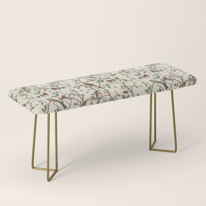 Nordic Birds Autumn Whispers Woodland Pattern Bench Gallery Image 2