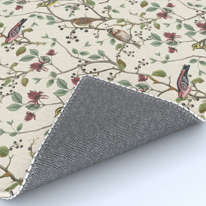 Nordic Birds Autumn Whispers Woodland Pattern Rug Gallery Image 4