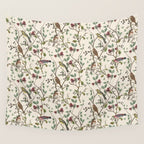 Nordic Birds Autumn Whispers Woodland Pattern Wall Tapestry Gallery Image 4