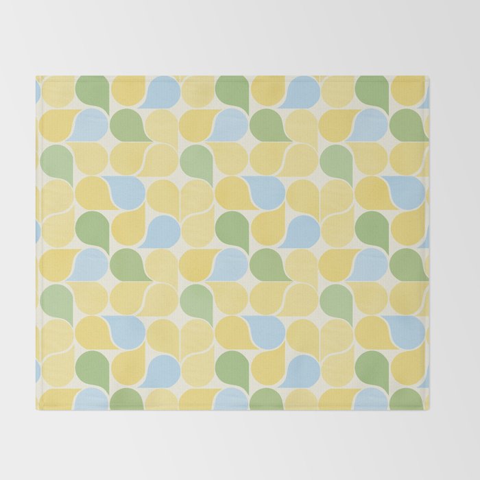 Playful Pastel Geometric Raindrop Pattern Throw Blanket Gallery Image 2