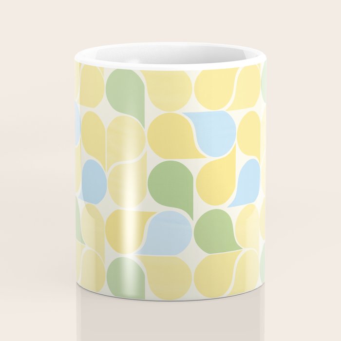 Playful Pastel Geometric Raindrop Pattern Coffee Mug Gallery Image 4