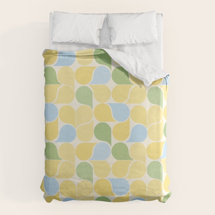 Playful Pastel Geometric Raindrop Pattern Duvet Cover Gallery Image 6