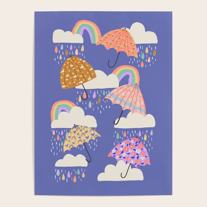 Spring Rain with Umbrellas Poster Gallery Image 4
