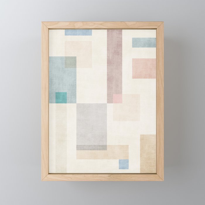 Neutral Pastel Tones Geometric Artwork Mini Art Print Gallery Image 1