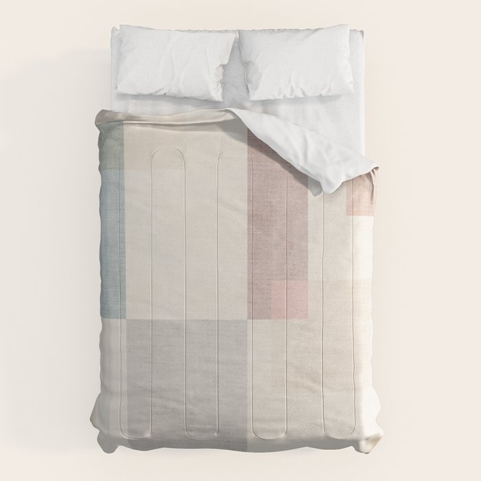 Neutral Pastel Tones Geometric Artwork Comforter Gallery Image 6