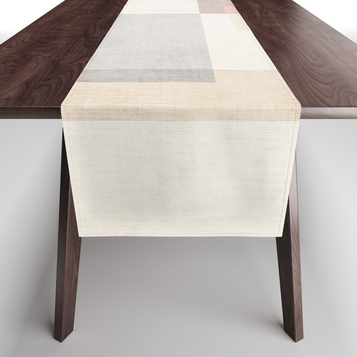 Neutral Pastel Tones Geometric Artwork Table Runner Gallery Image 1
