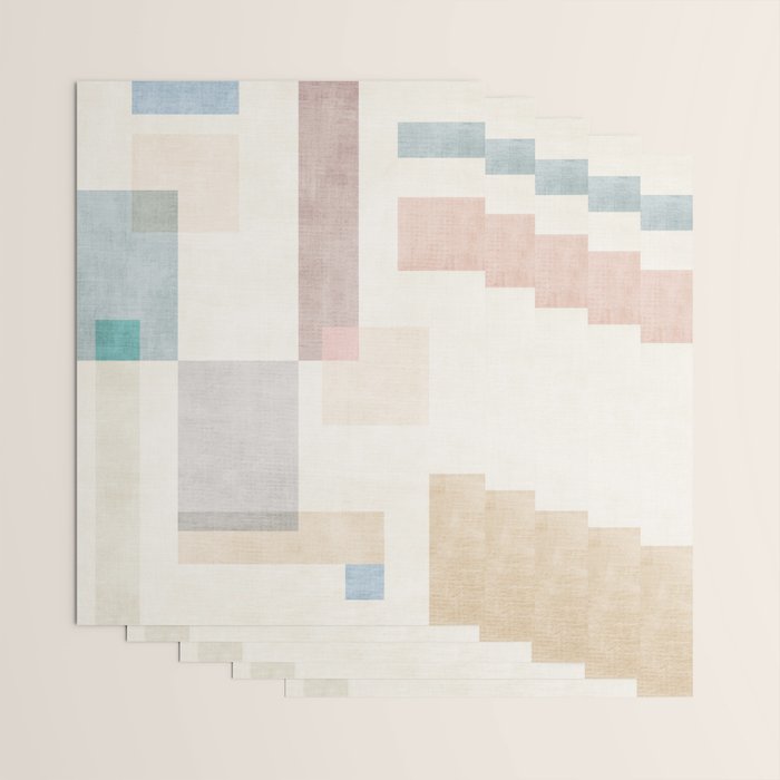Neutral Pastel Tones Geometric Artwork Wrapping Paper Gallery Image 3