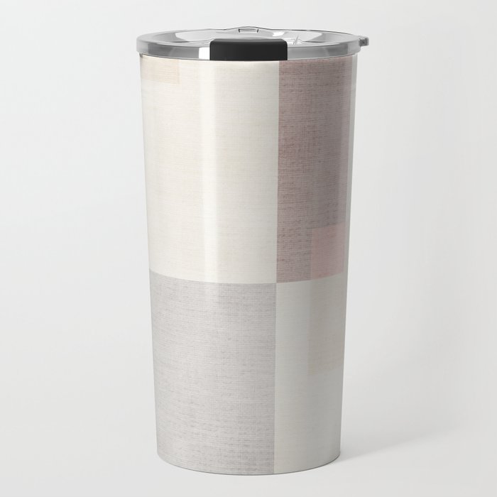 Neutral Pastel Tones Geometric Artwork Travel Mug