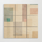 Neutral Pastel Tones Geometric Artwork Wood Wall Art Gallery Image 1