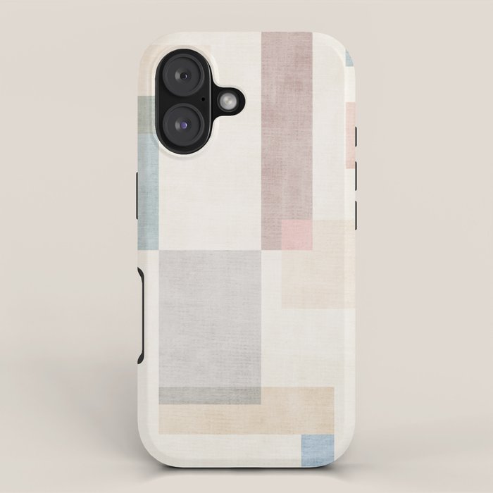 Neutral Pastel Tones Geometric Artwork iPhone Case Gallery Image 1