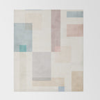 Neutral Pastel Tones Geometric Artwork Throw Blanket Gallery Image 2
