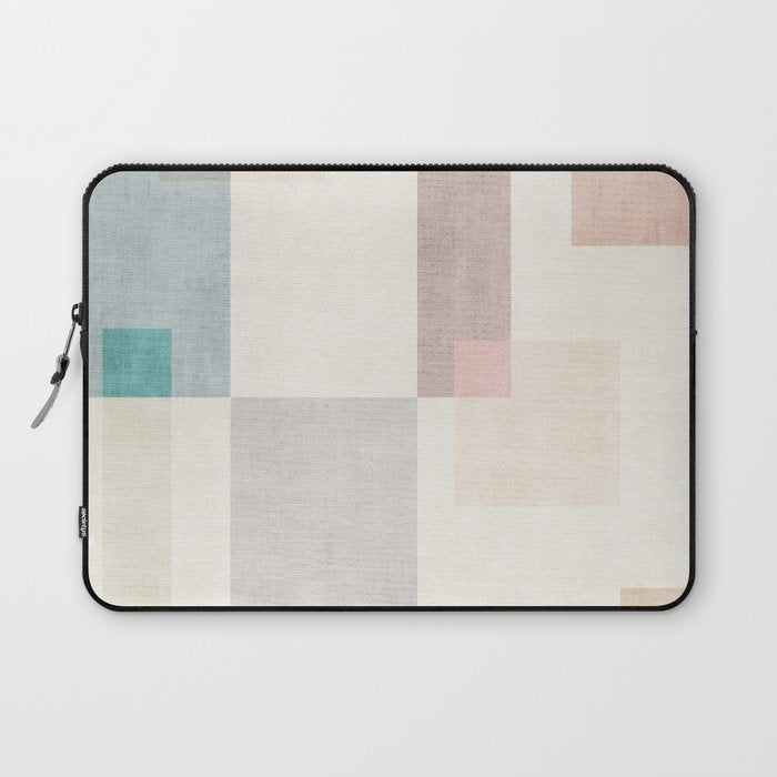 Neutral Pastel Tones Geometric Artwork Laptop Sleeve Gallery Image 1