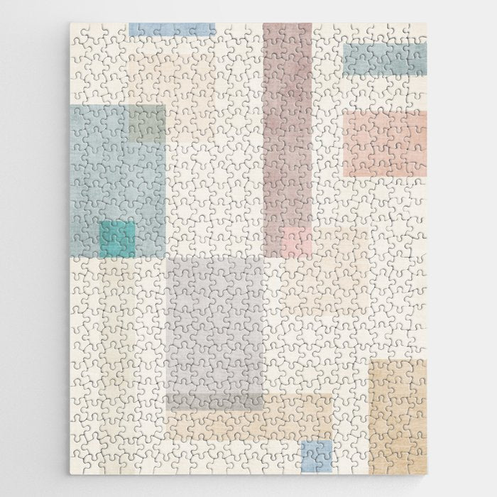 Neutral Pastel Tones Geometric Artwork Jigsaw Puzzle Gallery Image 1