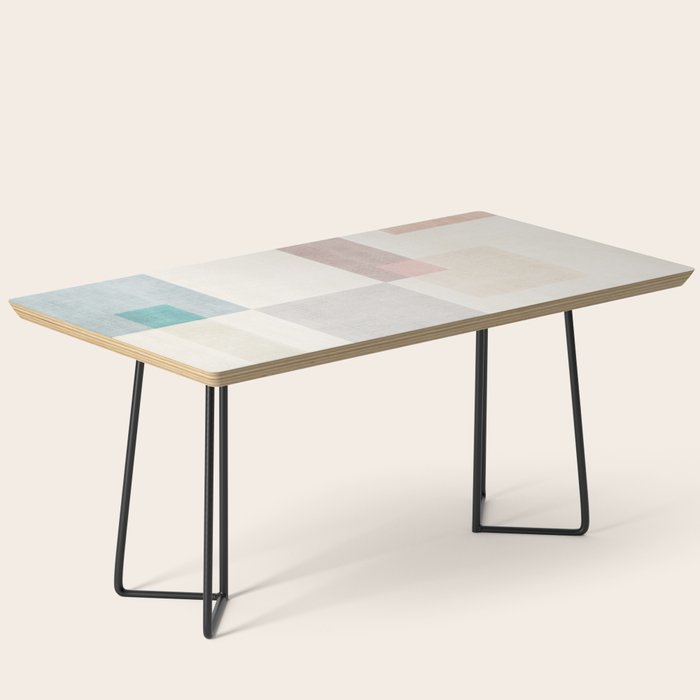 Neutral Pastel Tones Geometric Artwork Coffee Table Gallery Image 1
