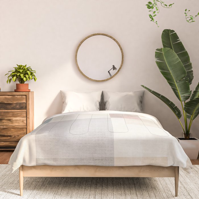 Neutral Pastel Tones Geometric Artwork Comforter Gallery Image 3