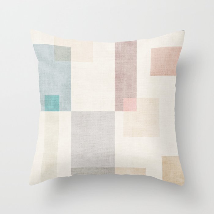 Neutral Pastel Tones Geometric Artwork Throw Pillow Gallery Image 6