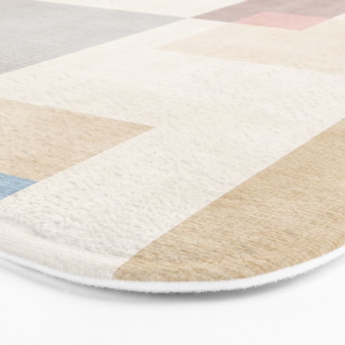 Neutral Pastel Tones Geometric Artwork Bath Mat Gallery Image 3