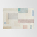 Neutral Pastel Tones Geometric Artwork Rug Gallery Image 2