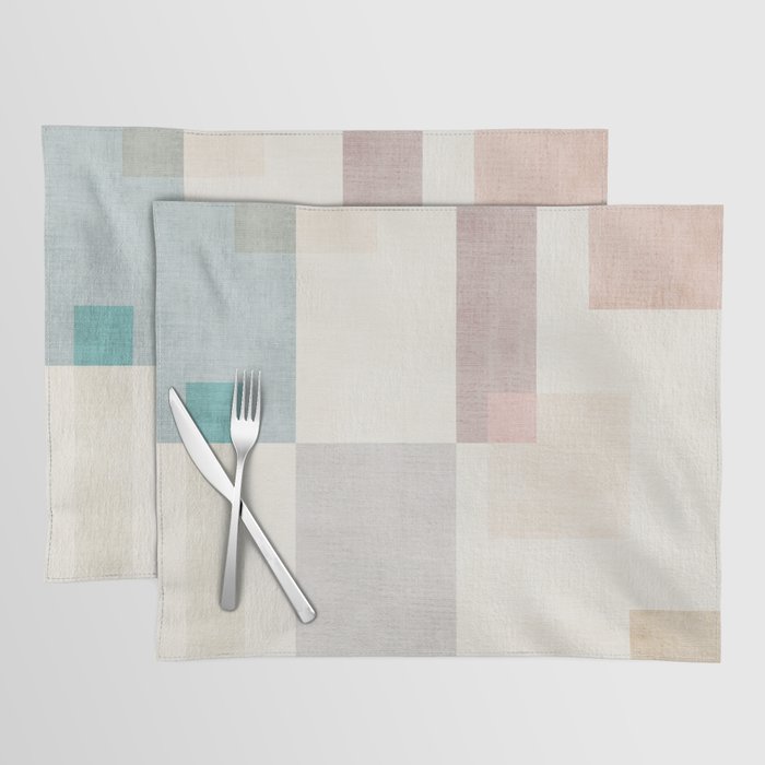 Neutral Pastel Tones Geometric Artwork Placemat Gallery Image 1