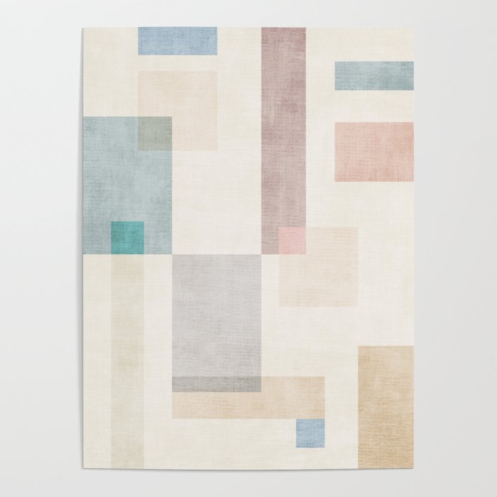 Neutral Pastel Tones Geometric Artwork Poster Gallery Image 4