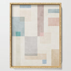 Neutral Pastel Tones Geometric Artwork Serving Tray Gallery Image 1
