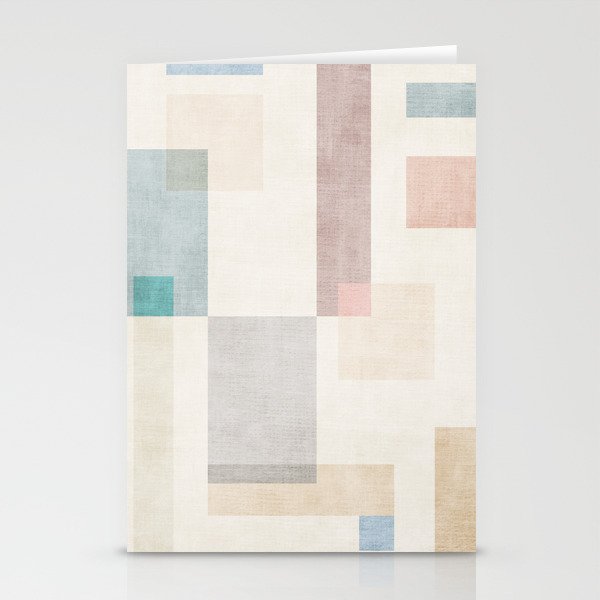 Neutral Pastel Tones Geometric Artwork Stationery Card Gallery Image 2
