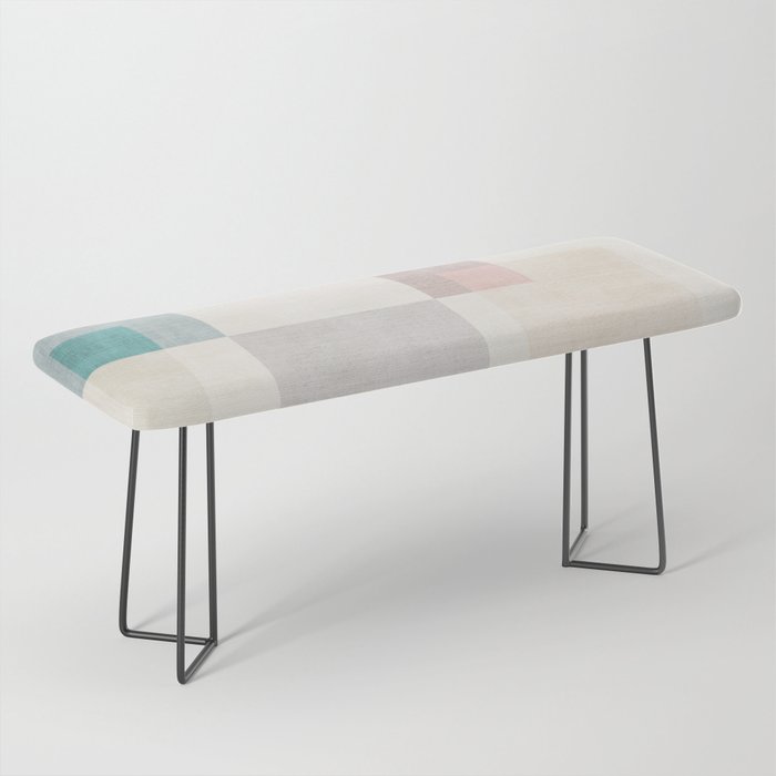 Neutral Pastel Tones Geometric Artwork Bench Gallery Image 1