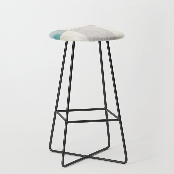 Neutral Pastel Tones Geometric Artwork Stool Gallery Image 1