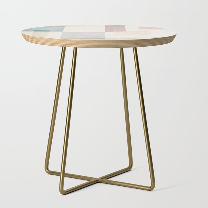 Neutral Pastel Tones Geometric Artwork Side Table Gallery Image 1