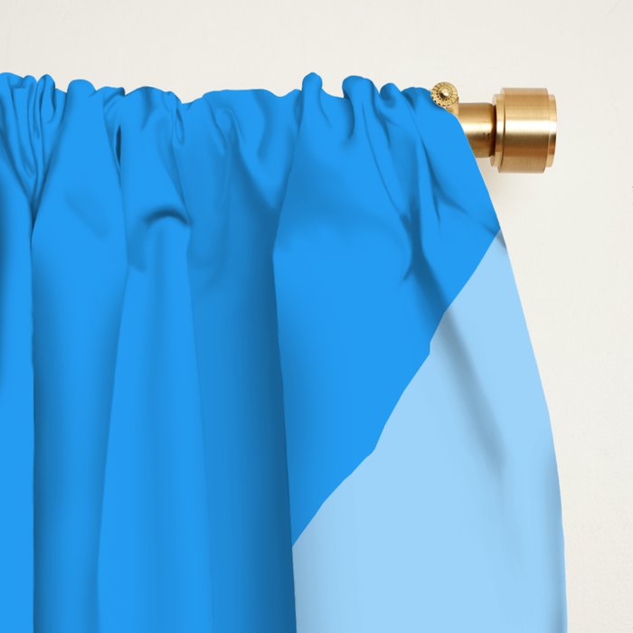 Modern Retro Liquid Swirl Abstract Pattern in Light Blue and Sky Blue Window Curtain Gallery Image 2