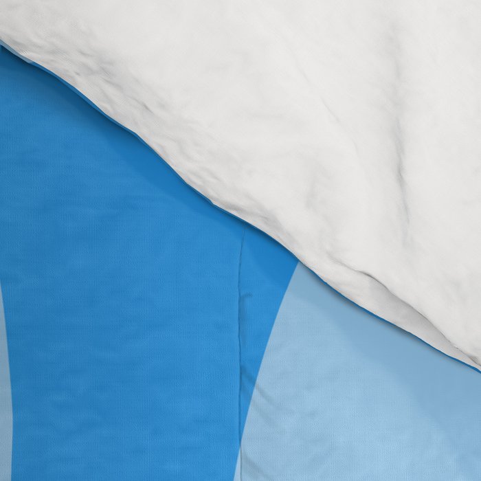 Modern Retro Liquid Swirl Abstract Pattern in Light Blue and Sky Blue Comforter Gallery Image 4