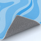 Modern Retro Liquid Swirl Abstract Pattern in Light Blue and Sky Blue Rug Gallery Image 4