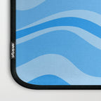 Modern Retro Liquid Swirl Abstract Pattern in Light Blue and Sky Blue Laptop Sleeve Gallery Image 3