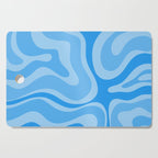 Modern Retro Liquid Swirl Abstract Pattern in Light Blue and Sky Blue Cutting Board Gallery Image 1