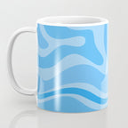 Modern Retro Liquid Swirl Abstract Pattern in Light Blue and Sky Blue Coffee Mug Gallery Image 3