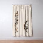 Abstract Cat in Lines Window Curtain Gallery Image 3