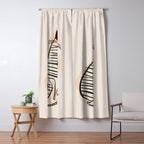 Abstract Cat in Lines Window Curtain Gallery Image 5