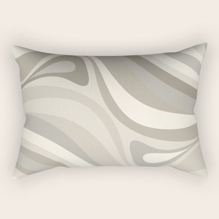 New Groove Liquid Swirl Abstract in Greige Rectangular Pillow Gallery Image 1