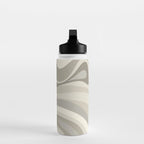 New Groove Liquid Swirl Abstract in Greige Water Bottle Gallery Image 3